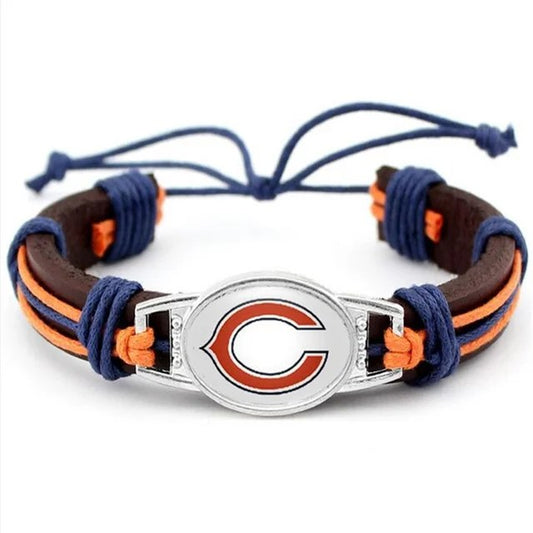 Chicago Bears Leather Bracelets