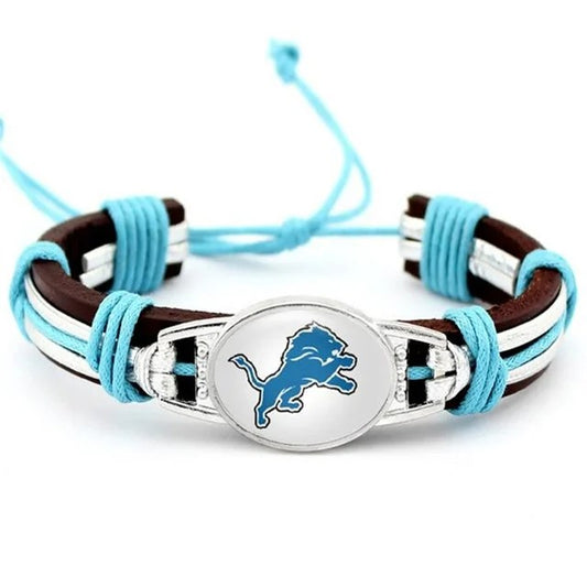 Detroit Lions Leather Bracelets