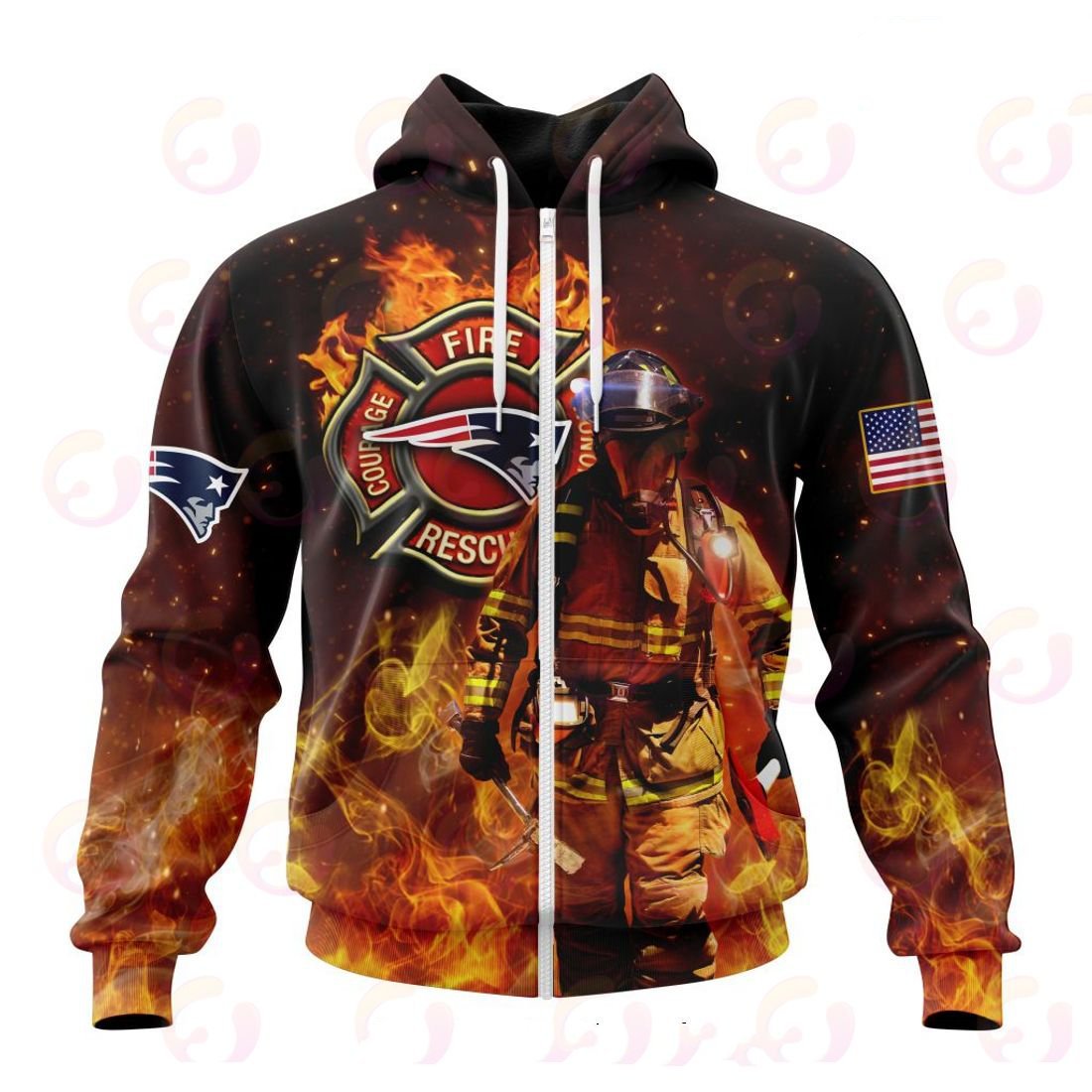 New England Patriots Honor Firefighters – First Responders All Over Printed T-shirt Sweatshirt Hoodie AZCHD845