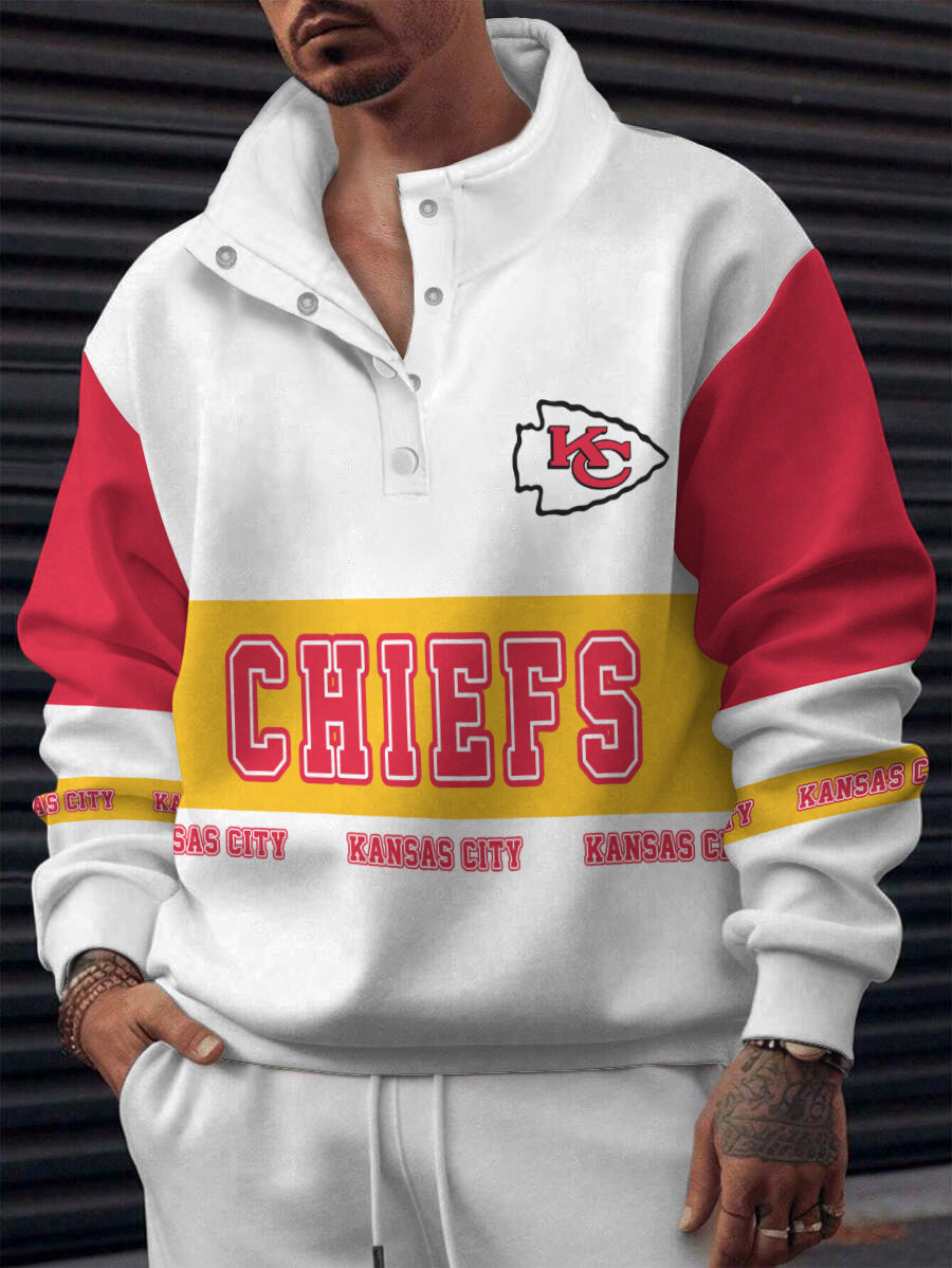 Kansas City Chiefs Casual Colorful Stand Collar Sweatshirt AZBTSCSW000631