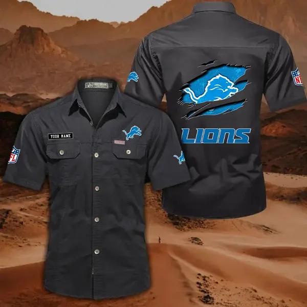 Detroit Lions Men’s Short Sleeve Cargo Shirts New 2025 AZBT2DCGS000011