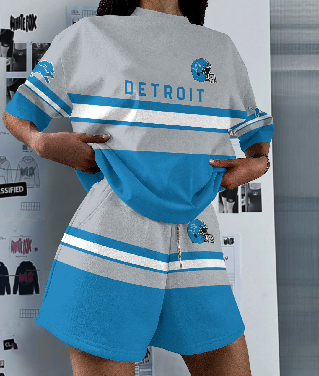 Detroit Lions Limited Edition Top And Shorts Two-Piece Suits (2)