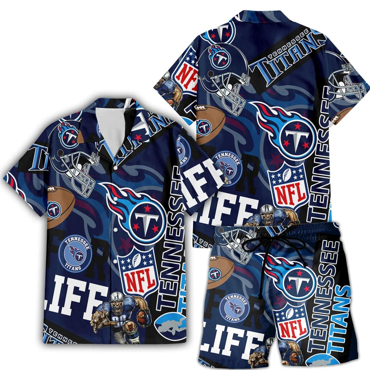 Tennessee Titans Custom Limited Edition For Life Hawaiian Shirt and Shorts AZHAHWSS000266