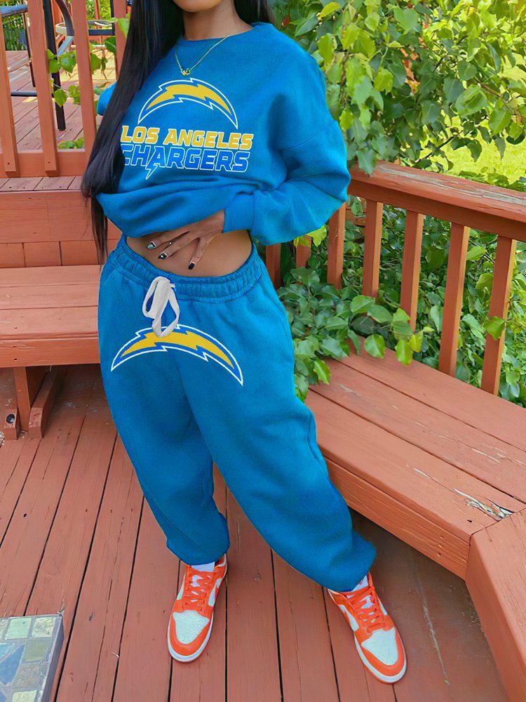 Los Angeles Chargers Drop Shoulder Sweatshirt and Sweatpants AZBTDSS000006