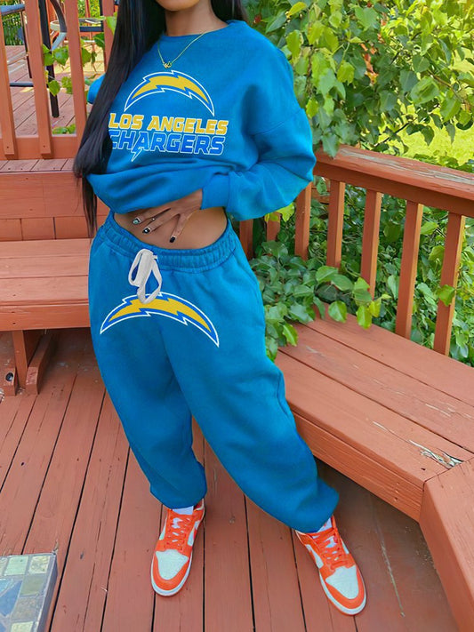 Los Angeles Chargers Drop Shoulder Sweatshirt and Sweatpants AZBTDSS000006