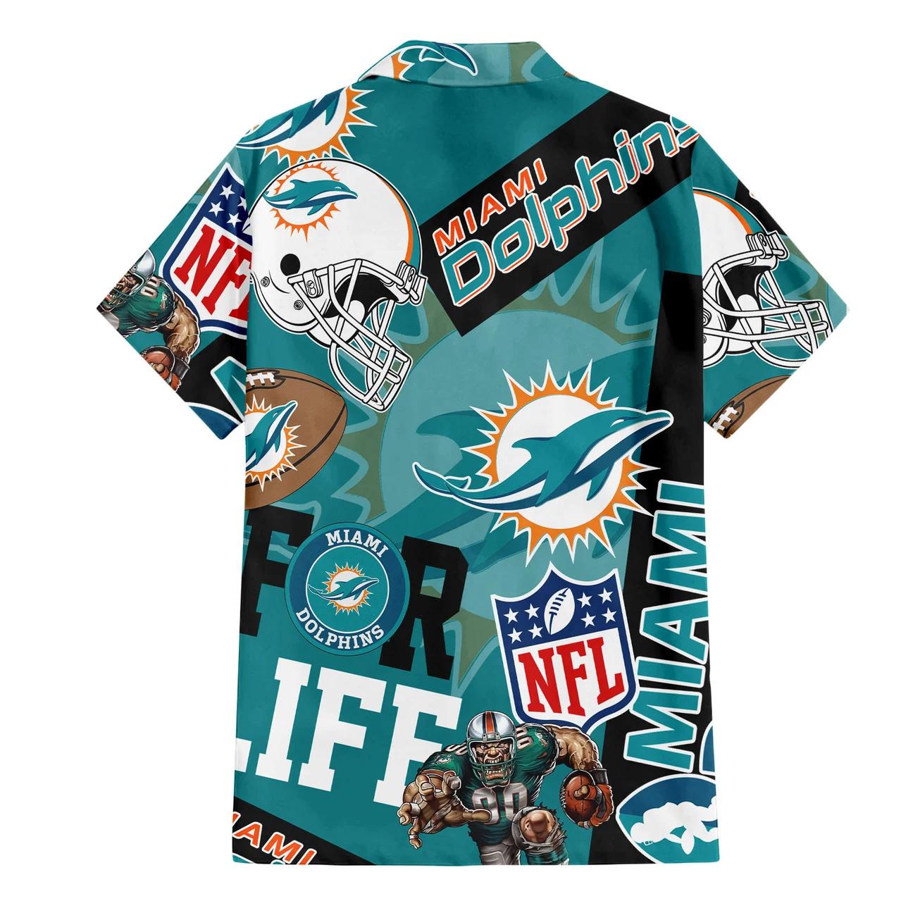 Miami Dolphins Custom Limited Edition For Life Hawaiian Shirt and Shorts AZHAHWSS000278