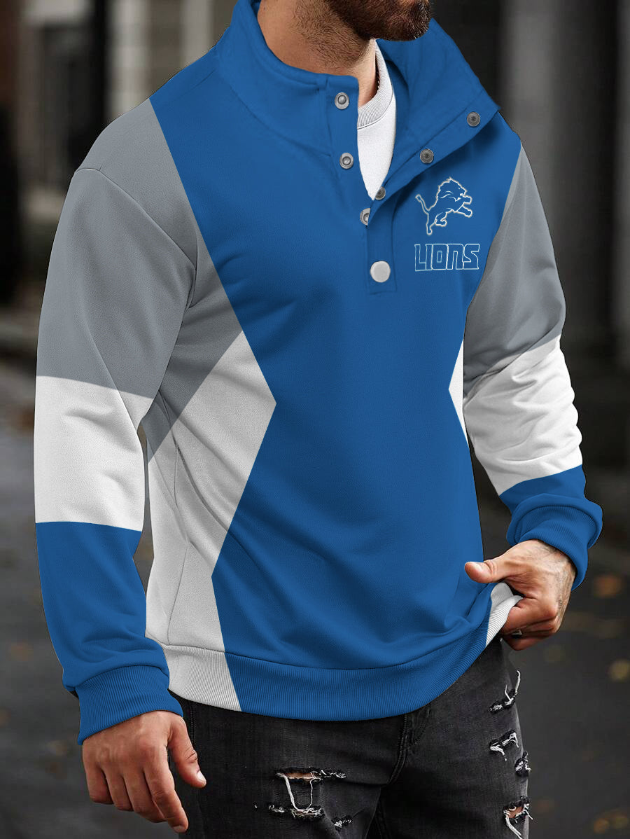 Detroit Lions Casual Colorful Stand Collar Sweatshirt AZBTSCSW000201