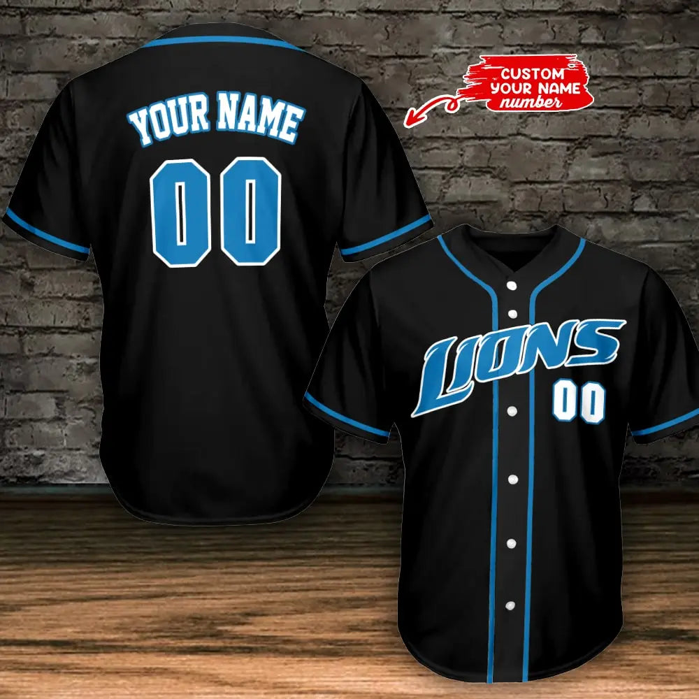 Detroit Lions Personalized Baseball Jersey BG781