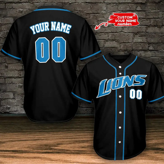 Detroit Lions Personalized Baseball Jersey BG781