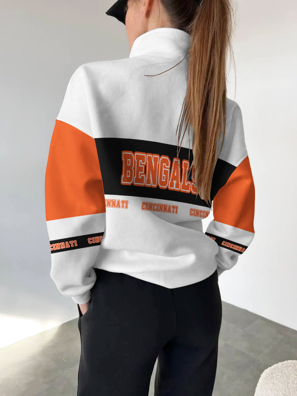Cincinnati Bengals Casual Colorful Stand Collar Sweatshirt AZBTSCSW000372