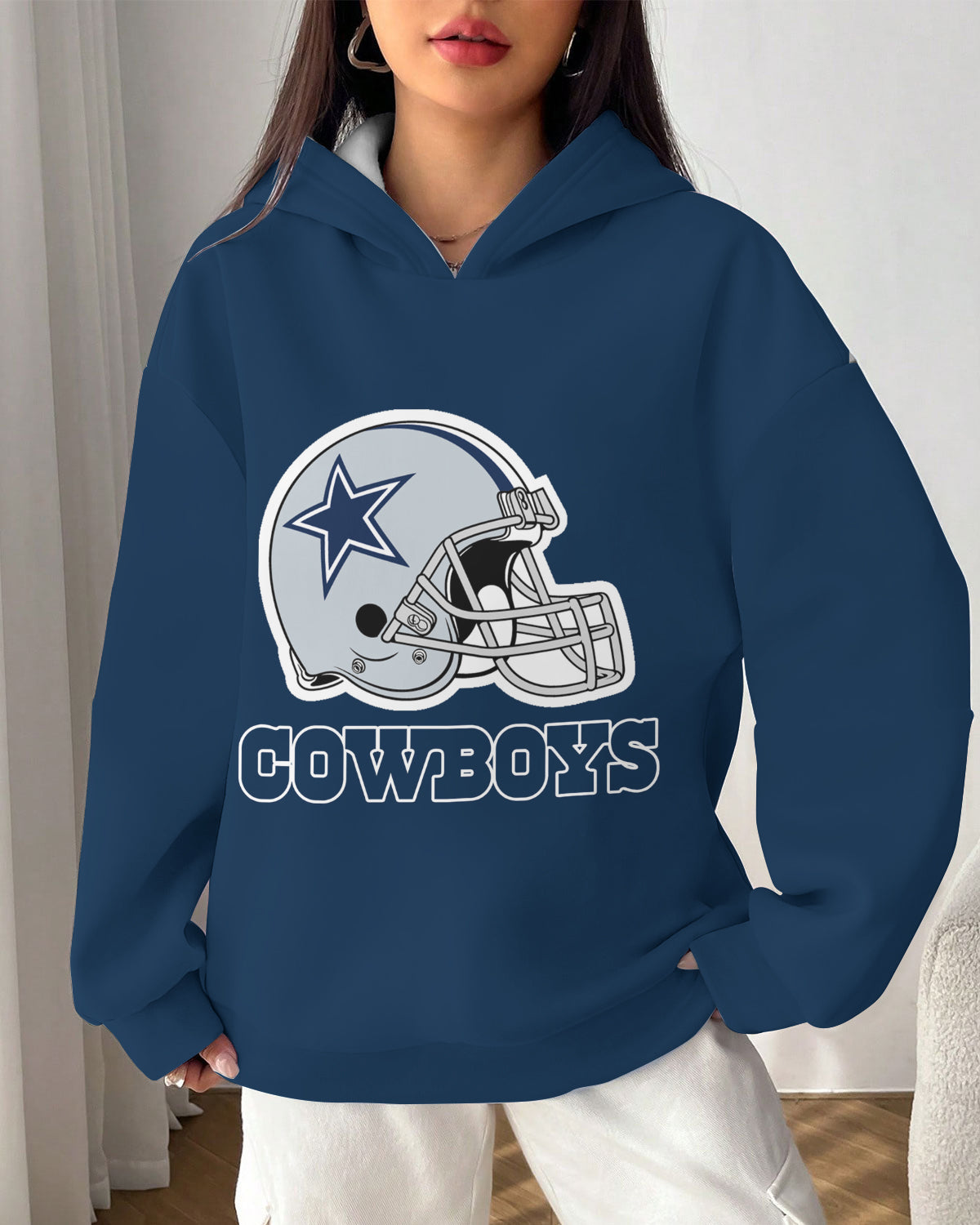 Dallas Cowboys Printed Hooded Pocket Pullover Hoodie AZBTPH000061