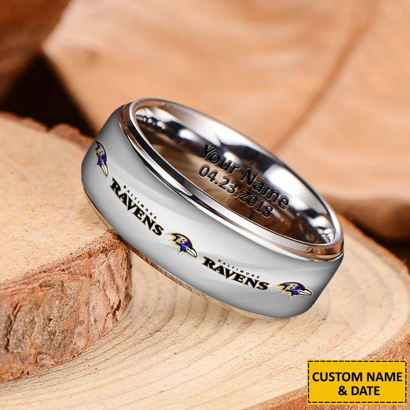 Baltimore Ravens Special Stainless Ring Custom Name AZBTSR000044