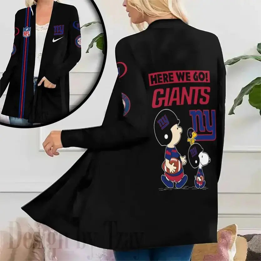 New York Giants Women Patch Pocket Cardigan BT143