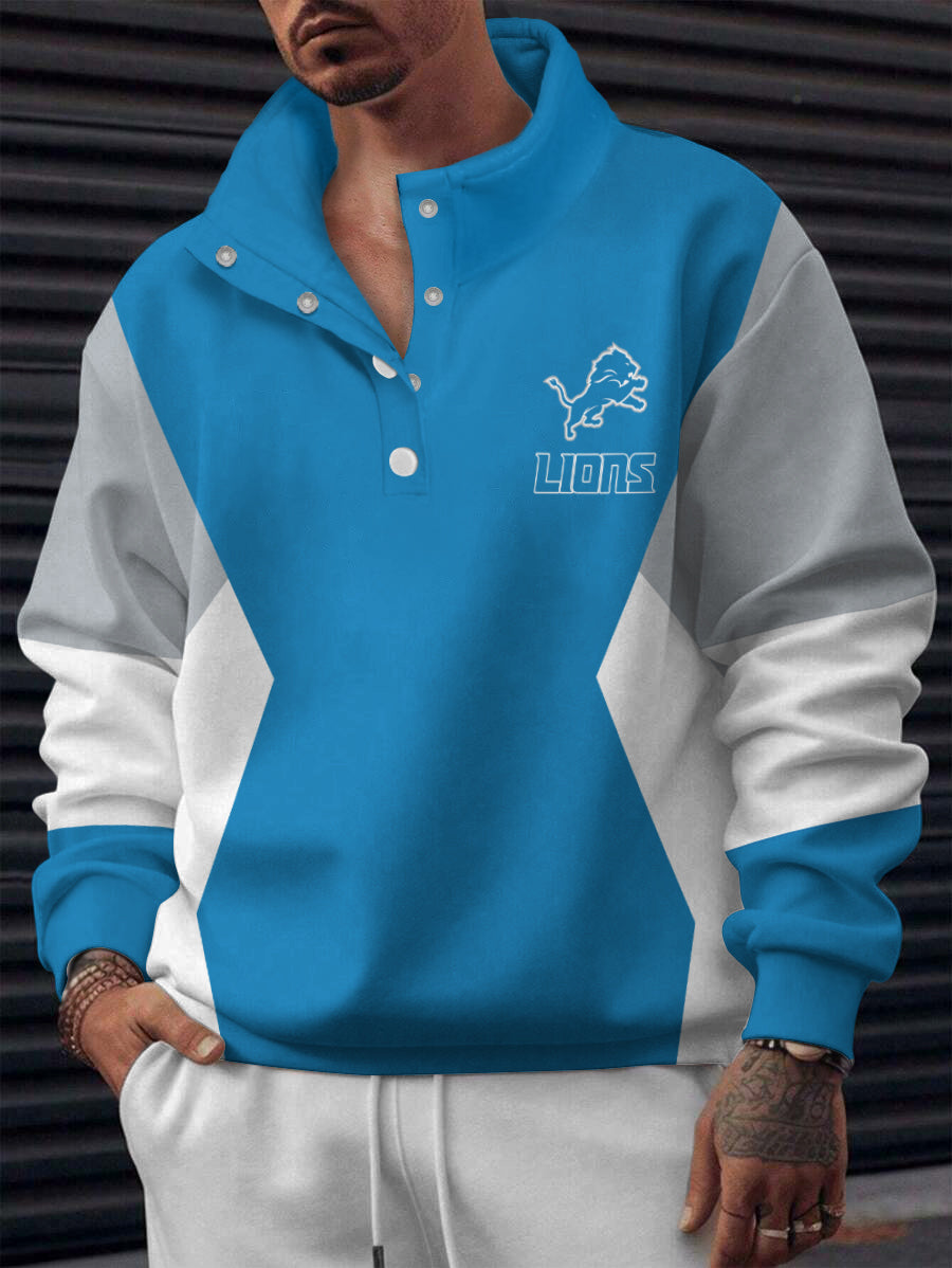Detroit Lions Casual Colorful Stand Collar Sweatshirt AZBTSCSW000501