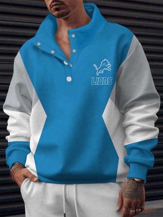 Detroit Lions Casual Colorful Stand Collar Sweatshirt AZBTSCSW000501