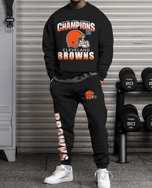 Cleveland Browns Combo 3D Sweatsuit and Sweatpants Unisex CBSP66