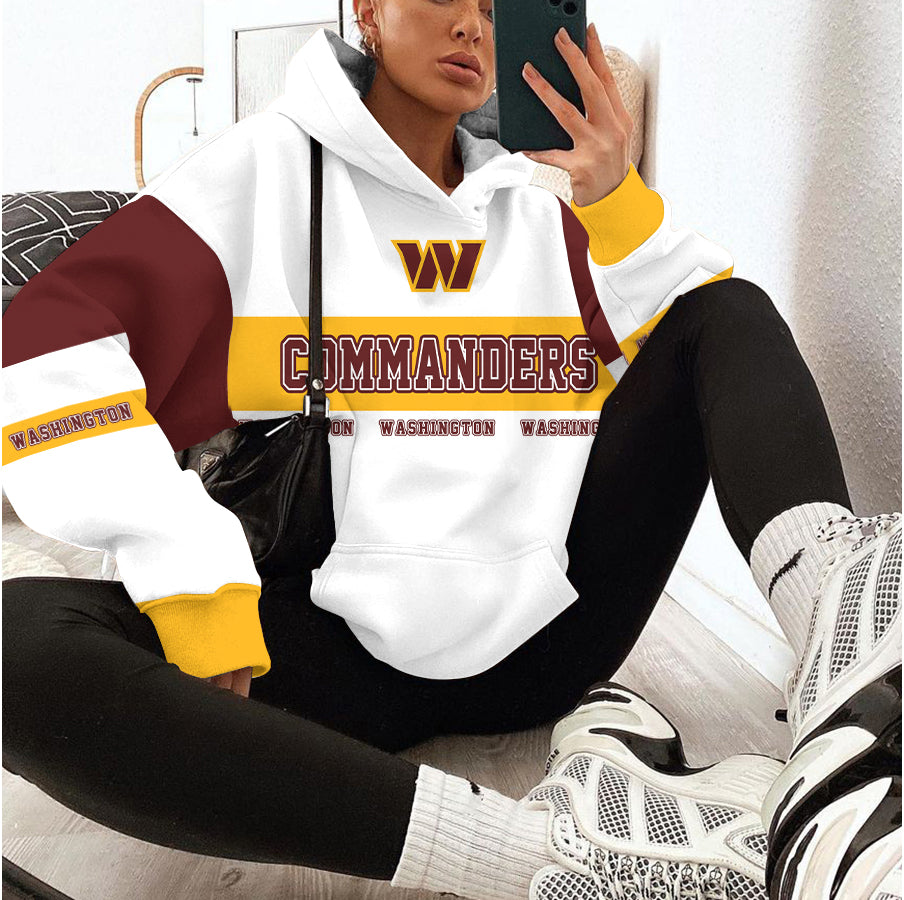 Washington Commanders Printed Hooded Pocket Pullover Hoodie AZBTPH000098