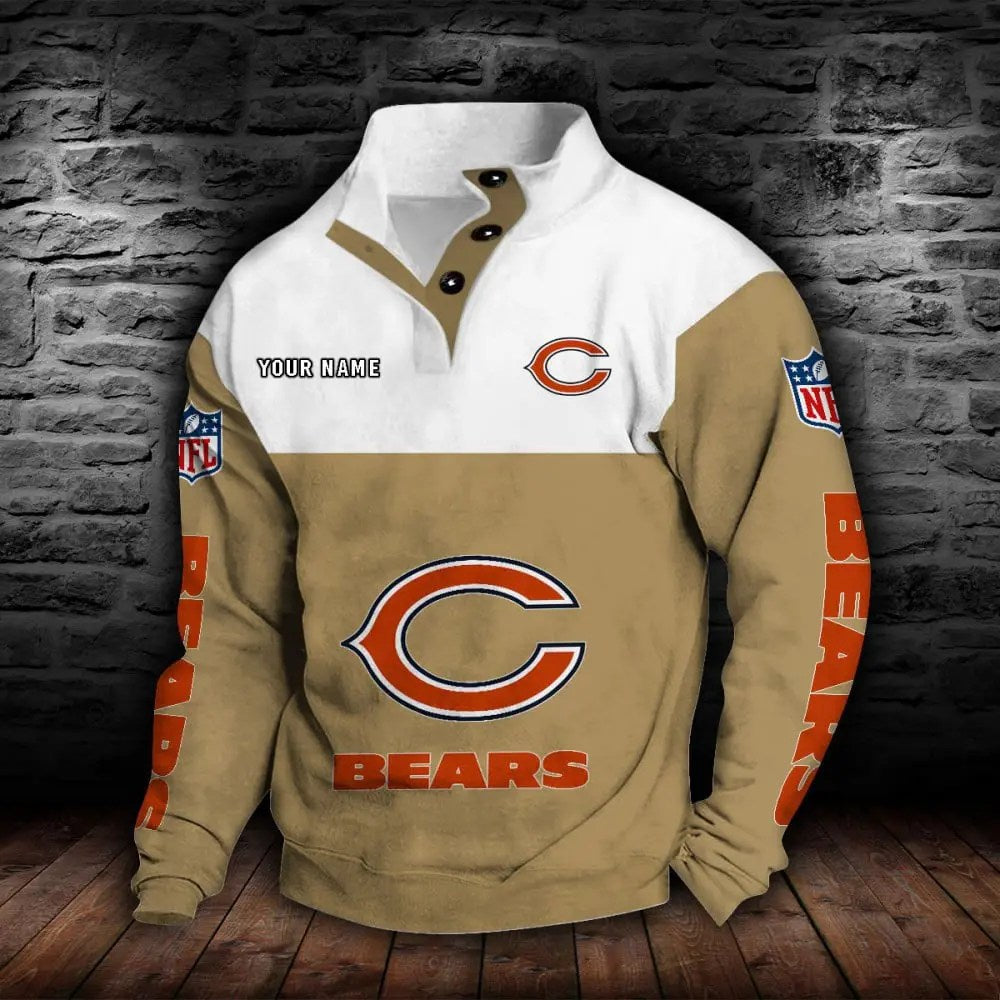 Chicago Bears New Personalized Colorful Stand Collar Sweatshirt  AZBTSCSW000006