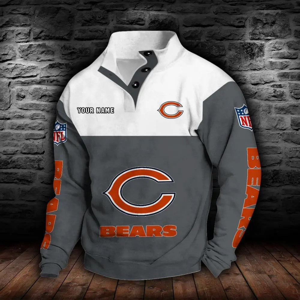 Chicago Bears New Personalized Colorful Stand Collar Sweatshirt  AZBTSCSW000006