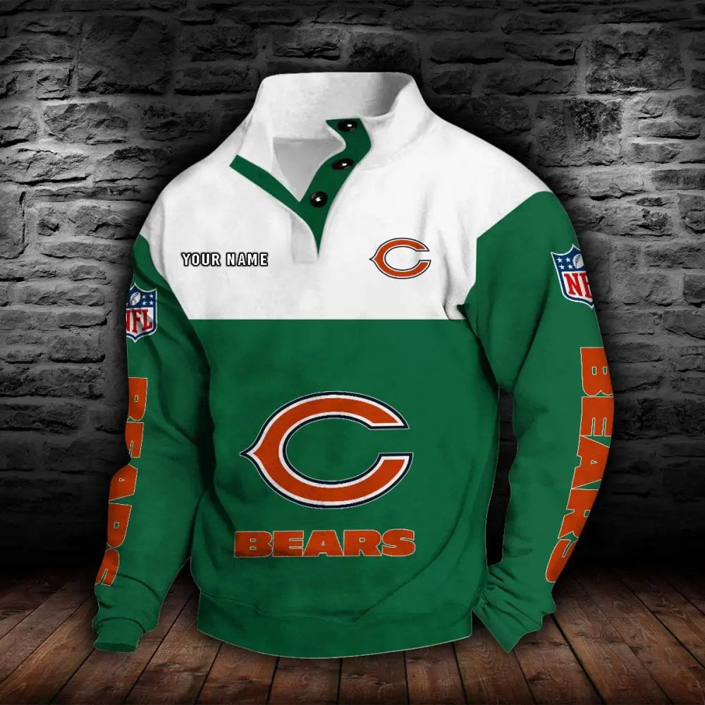 Chicago Bears New Personalized Colorful Stand Collar Sweatshirt  AZBTSCSW000006