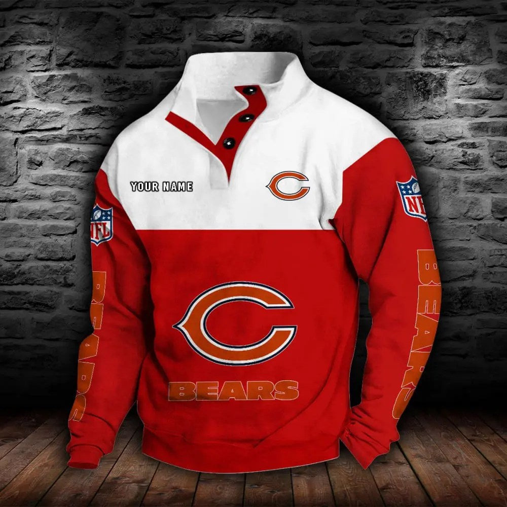 Chicago Bears New Personalized Colorful Stand Collar Sweatshirt  AZBTSCSW000006