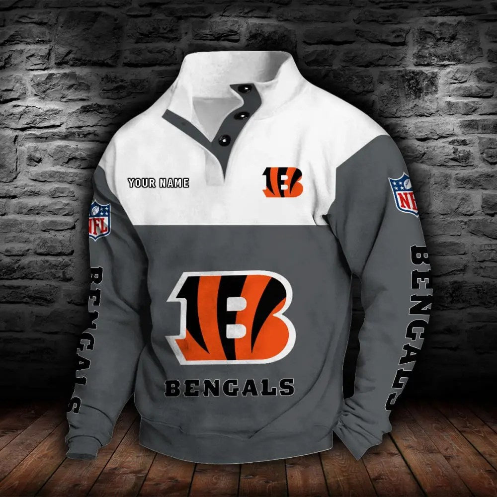 Cincinnati Bengals New Personalized Colorful Stand Collar Sweatshirt  AZBTSCSW000007