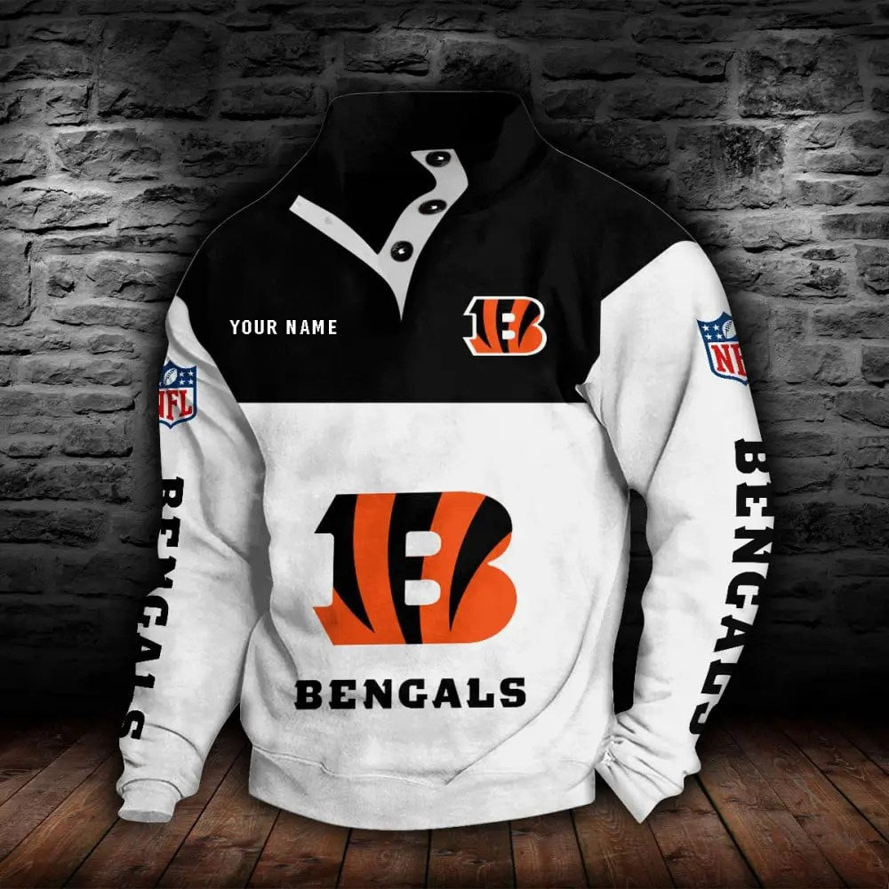 Cincinnati Bengals New Personalized Colorful Stand Collar Sweatshirt  AZBTSCSW000007