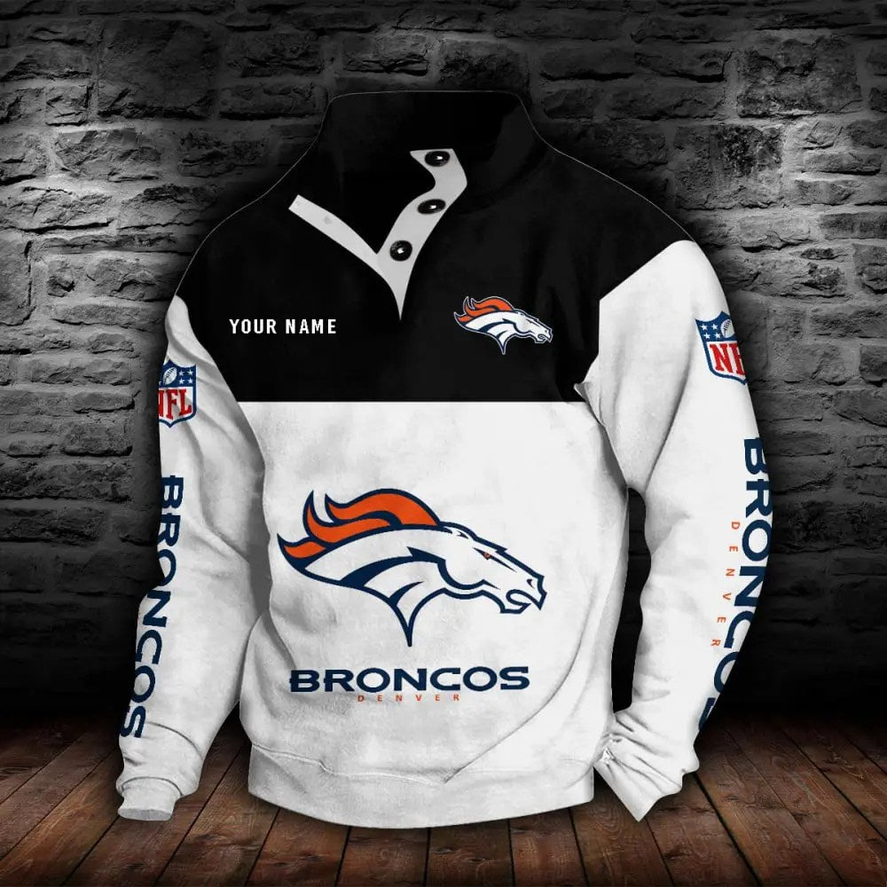 Denver Broncos New Personalized Colorful Stand Collar Sweatshirt  AZBTSCSW000009