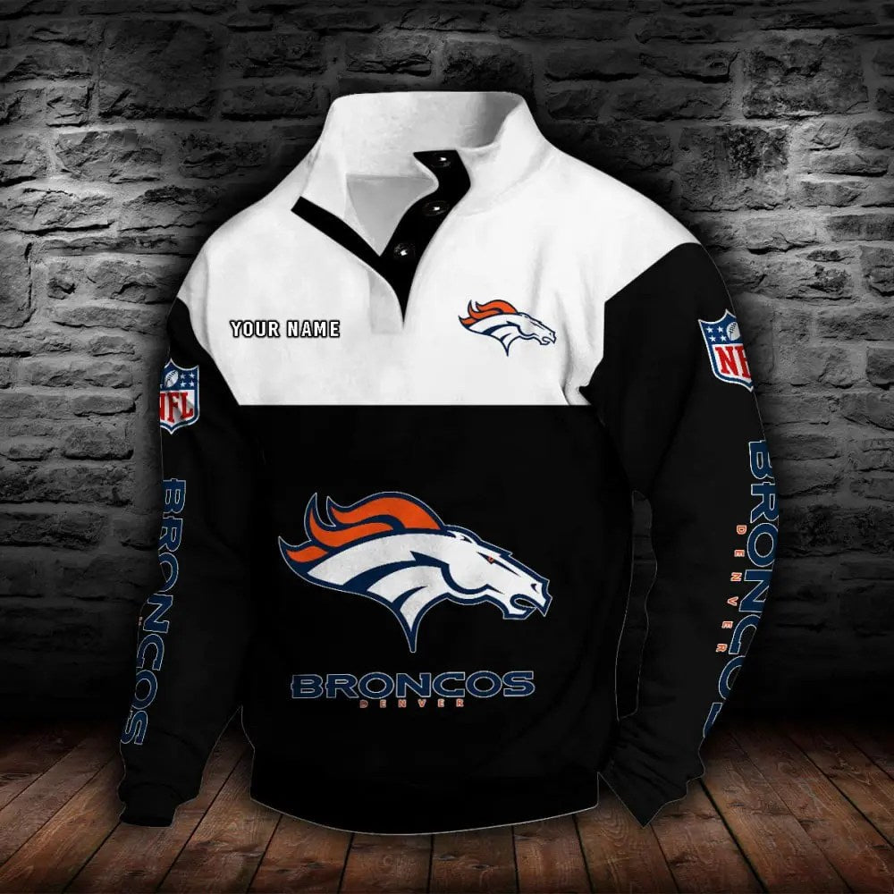 Denver Broncos New Personalized Colorful Stand Collar Sweatshirt  AZBTSCSW000009