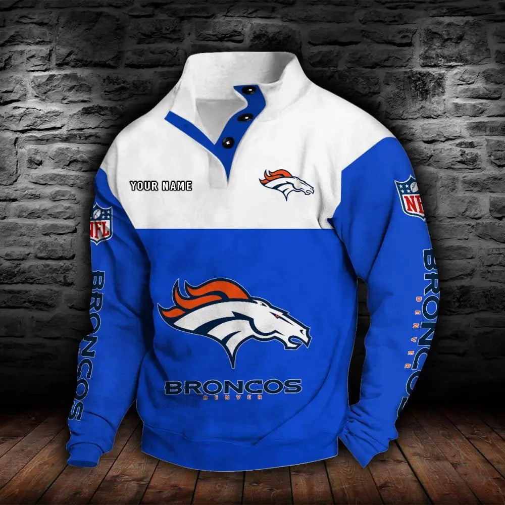 Denver Broncos New Personalized Colorful Stand Collar Sweatshirt  AZBTSCSW000009