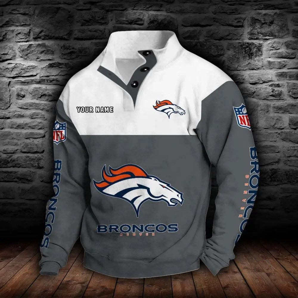 Denver Broncos New Personalized Colorful Stand Collar Sweatshirt  AZBTSCSW000009