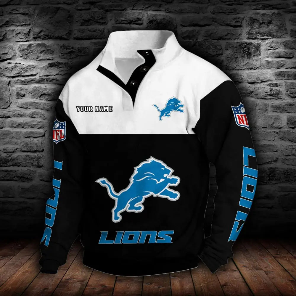 Detroit Lions New Personalized Colorful Stand Collar Sweatshirt  AZBTSCSW000010
