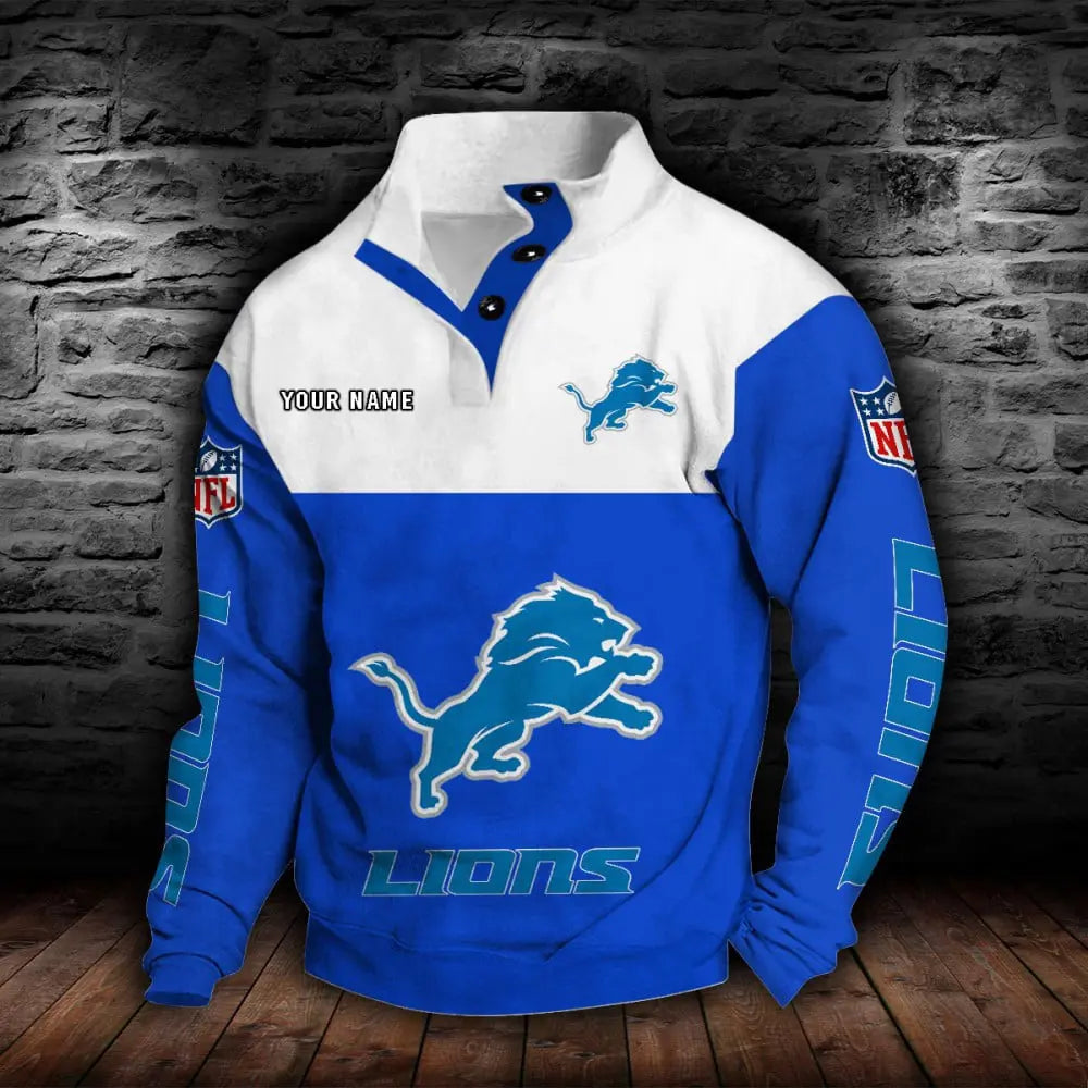 Detroit Lions New Personalized Colorful Stand Collar Sweatshirt  AZBTSCSW000010