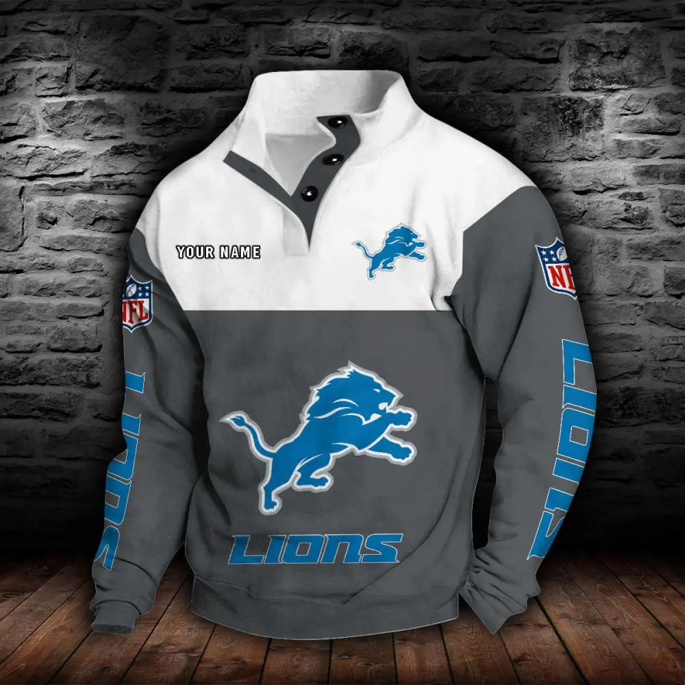 Detroit Lions New Personalized Colorful Stand Collar Sweatshirt  AZBTSCSW000010