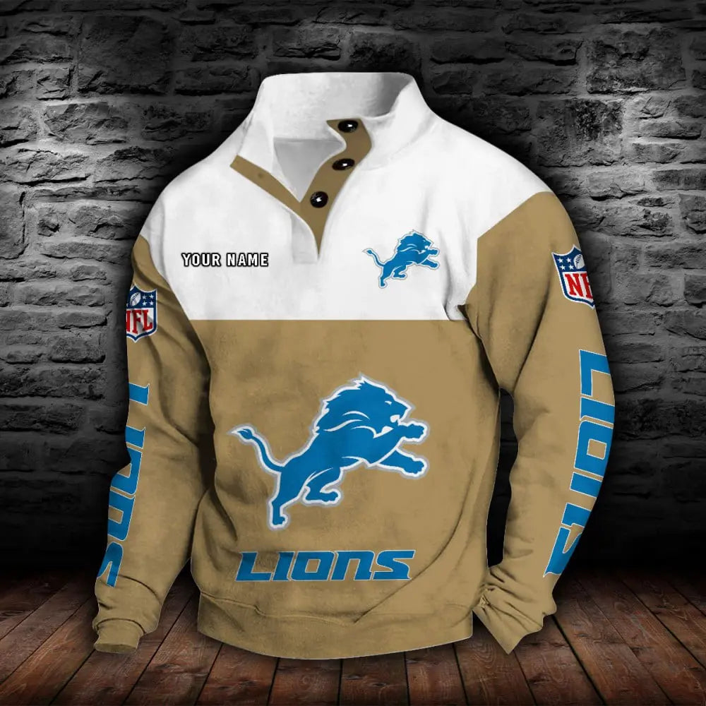 Detroit Lions New Personalized Colorful Stand Collar Sweatshirt  AZBTSCSW000010