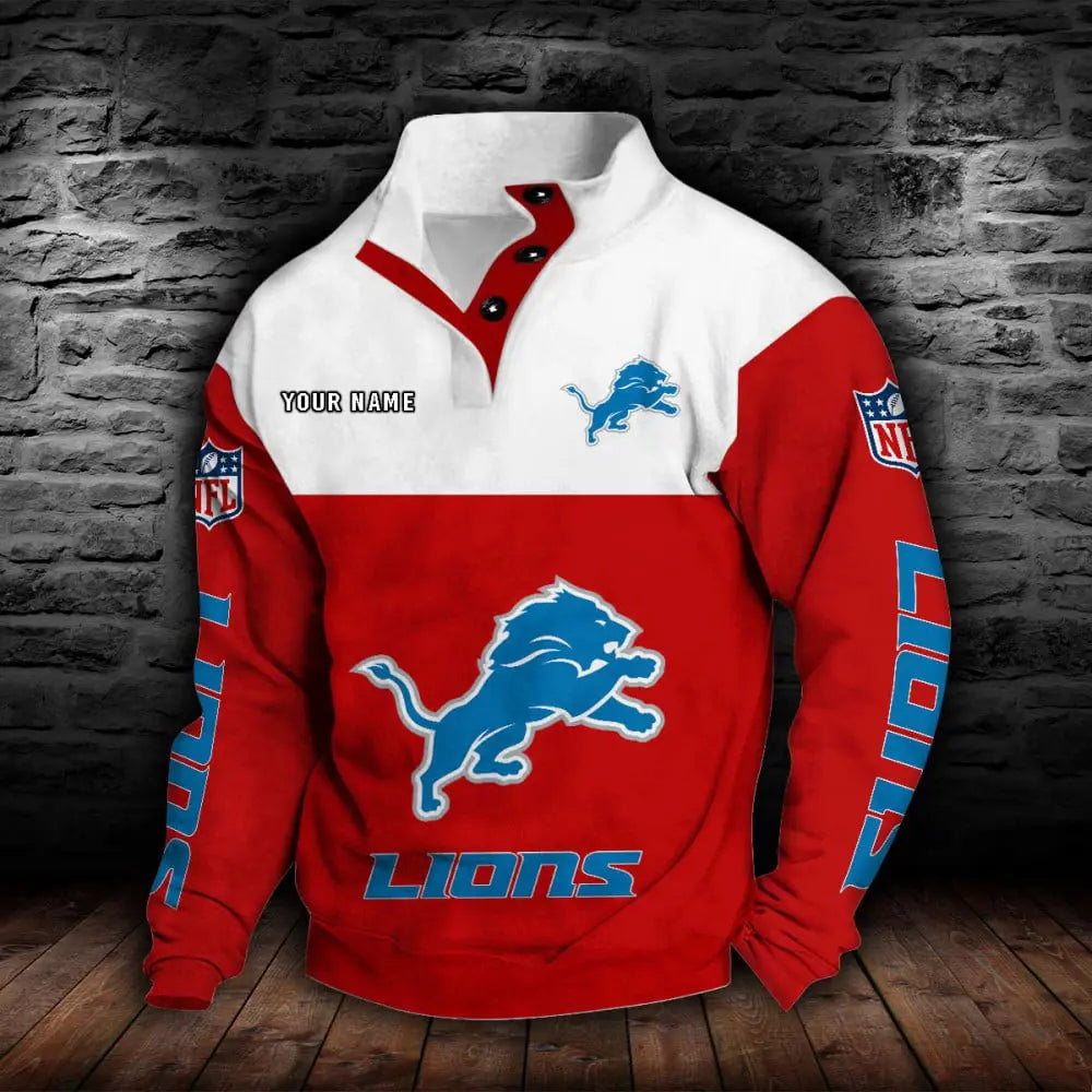 Detroit Lions New Personalized Colorful Stand Collar Sweatshirt  AZBTSCSW000010