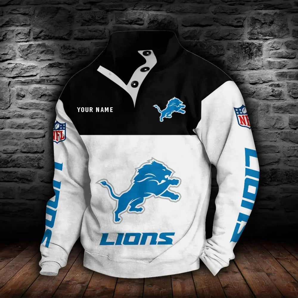 Detroit Lions New Personalized Colorful Stand Collar Sweatshirt  AZBTSCSW000010