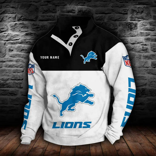 Detroit Lions New Personalized Colorful Stand Collar Sweatshirt  AZBTSCSW000010