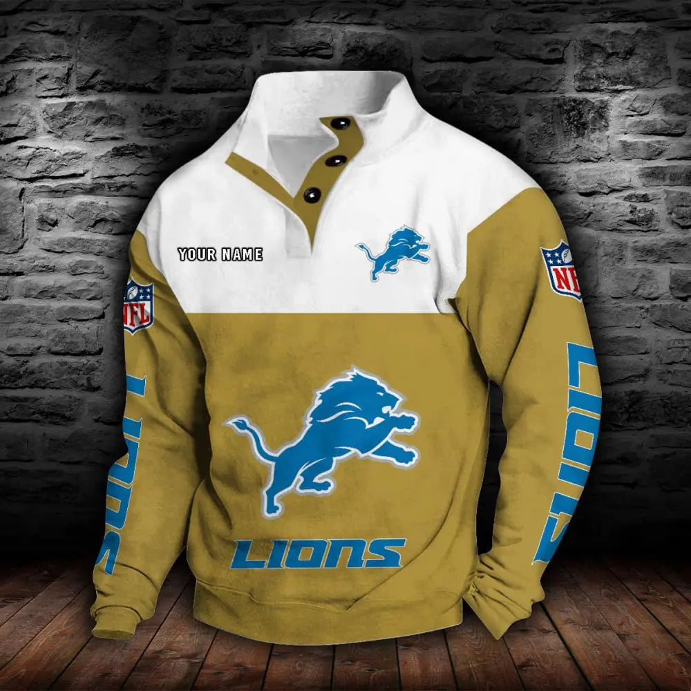 Detroit Lions New Personalized Colorful Stand Collar Sweatshirt  AZBTSCSW000010