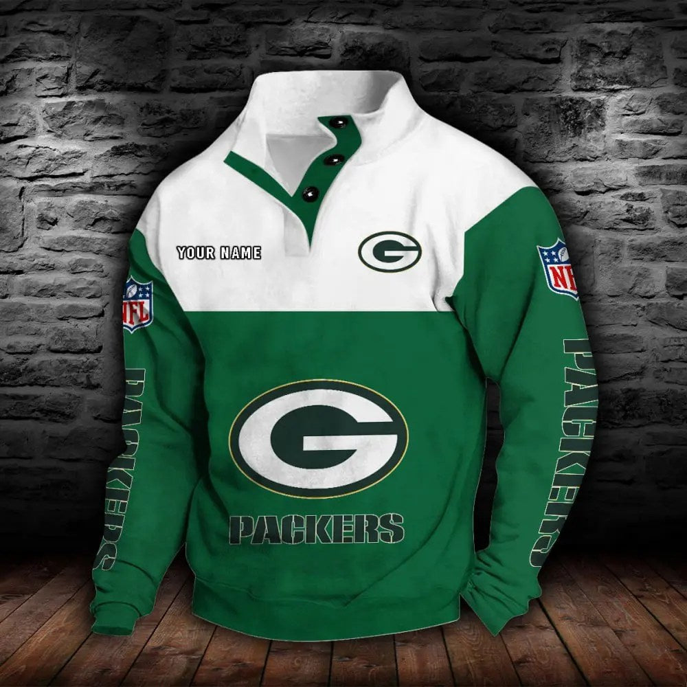 Green Bay Packers New Personalized Colorful Stand Collar Sweatshirt  AZBTSCSW000011