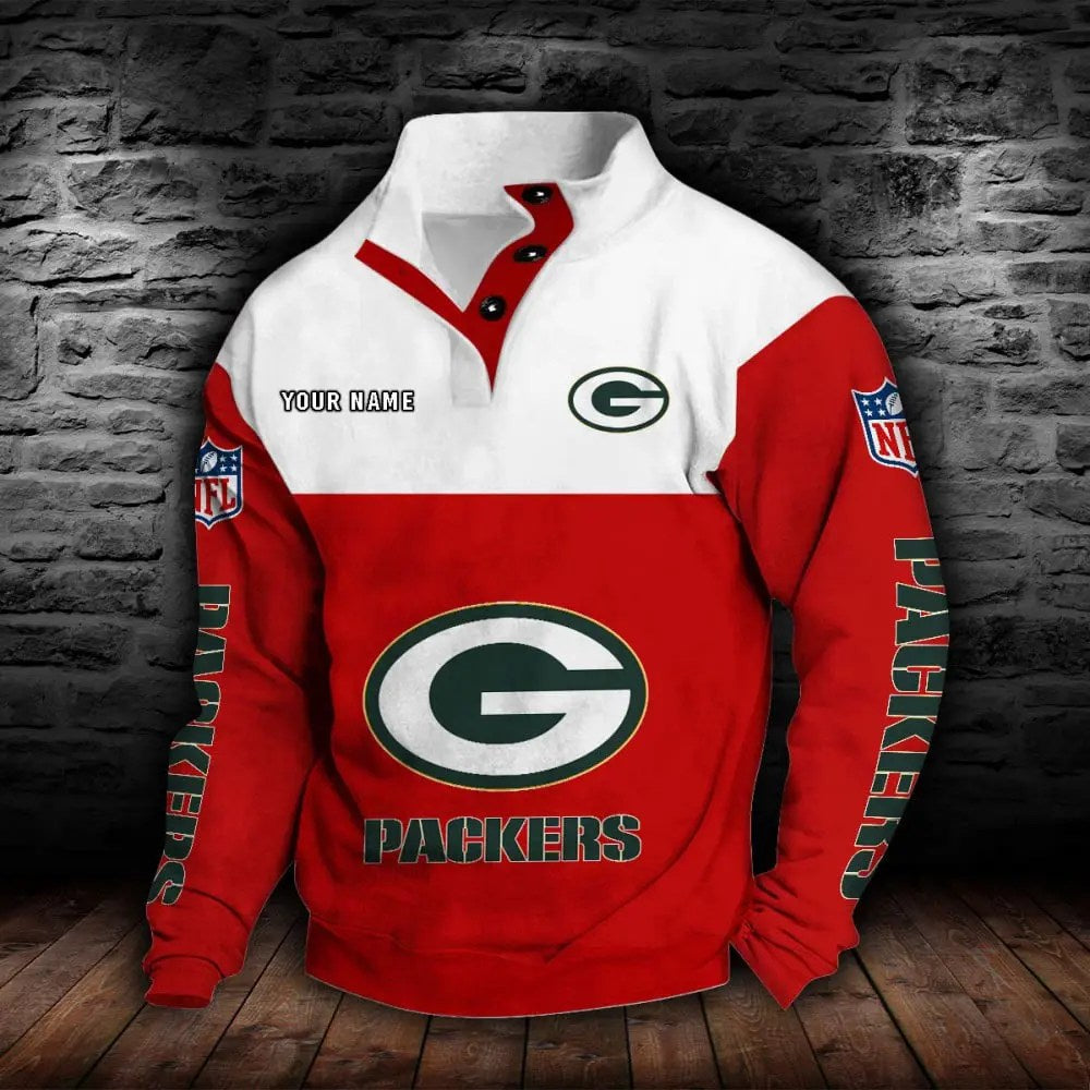 Green Bay Packers New Personalized Colorful Stand Collar Sweatshirt  AZBTSCSW000011