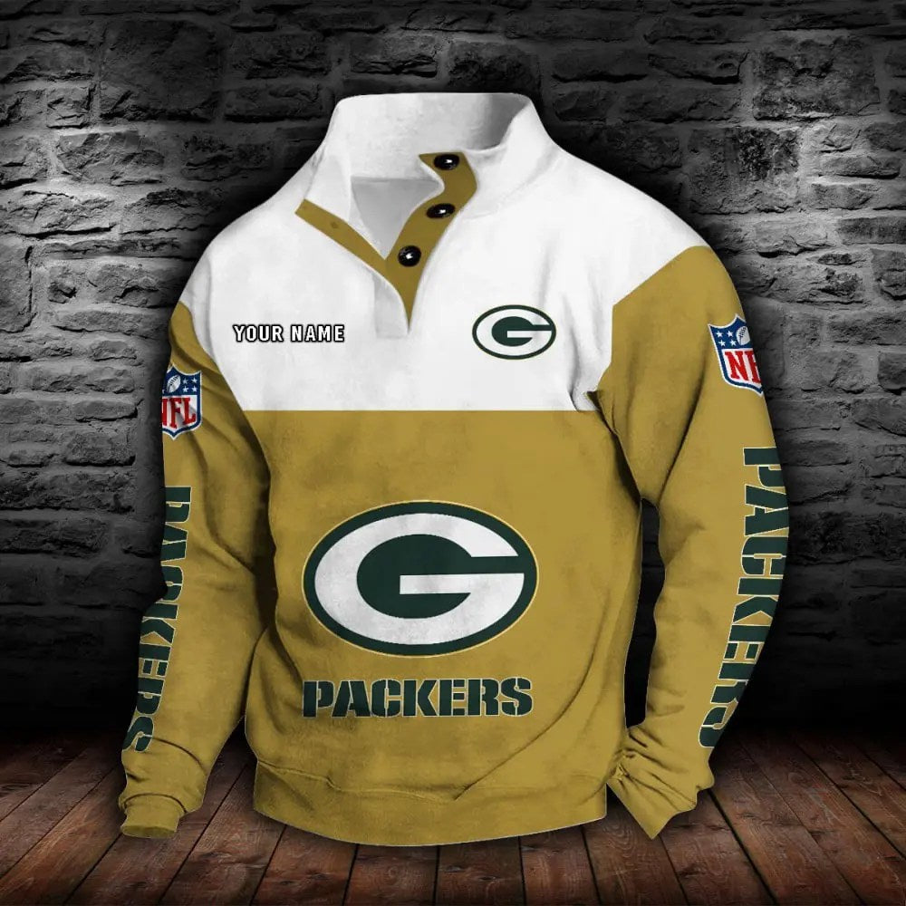 Green Bay Packers New Personalized Colorful Stand Collar Sweatshirt  AZBTSCSW000011
