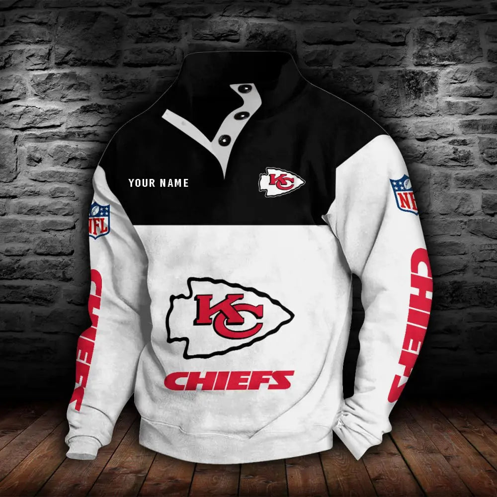 Kansas City Chiefs New Personalized Colorful Stand Collar Sweatshirt  AZBTSCSW000015