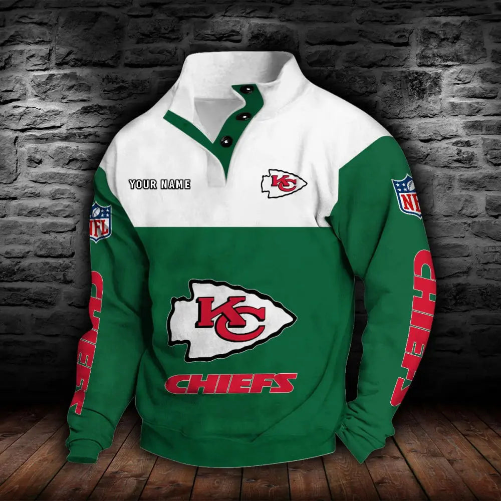 Kansas City Chiefs New Personalized Colorful Stand Collar Sweatshirt  AZBTSCSW000015