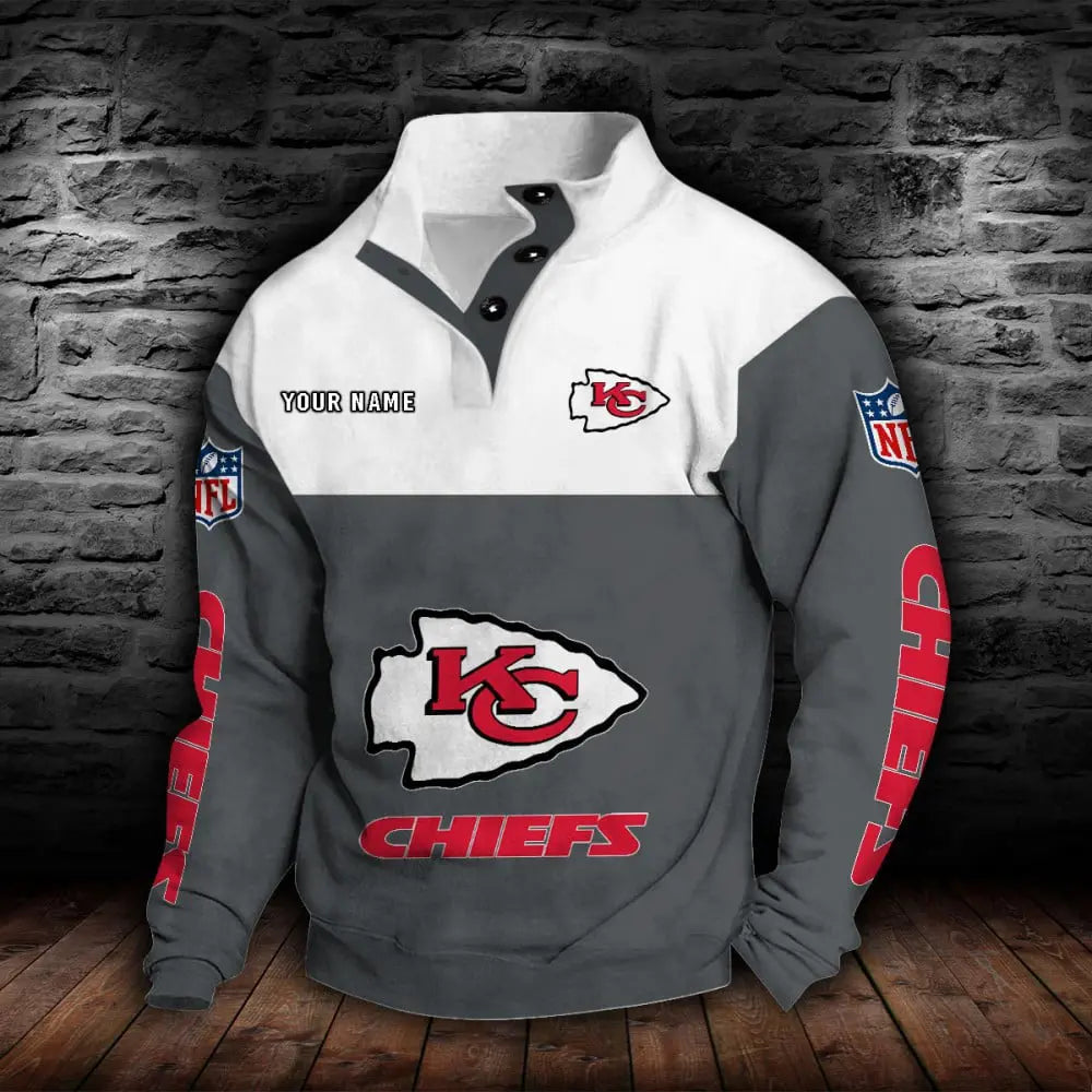 Kansas City Chiefs New Personalized Colorful Stand Collar Sweatshirt  AZBTSCSW000015