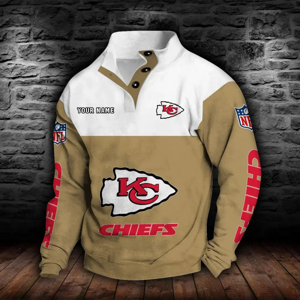 Kansas City Chiefs New Personalized Colorful Stand Collar Sweatshirt  AZBTSCSW000015