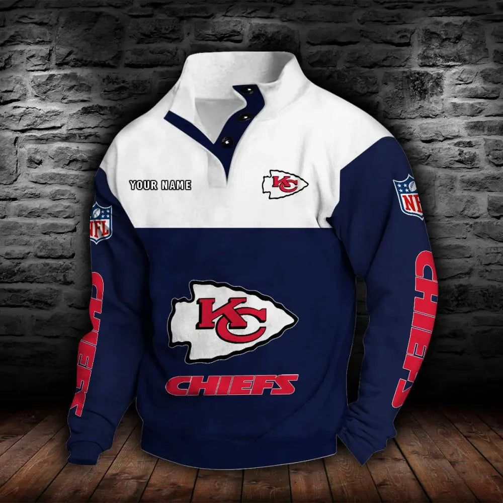 Kansas City Chiefs New Personalized Colorful Stand Collar Sweatshirt  AZBTSCSW000015