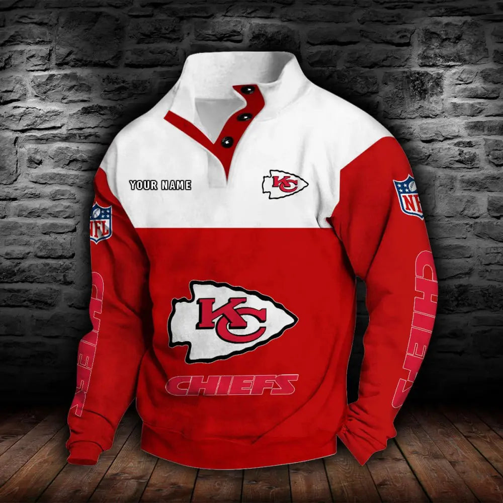 Kansas City Chiefs New Personalized Colorful Stand Collar Sweatshirt  AZBTSCSW000015