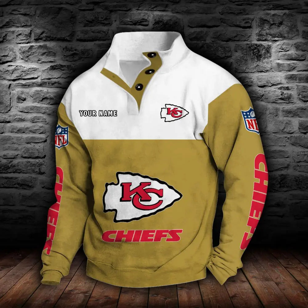 Kansas City Chiefs New Personalized Colorful Stand Collar Sweatshirt  AZBTSCSW000015