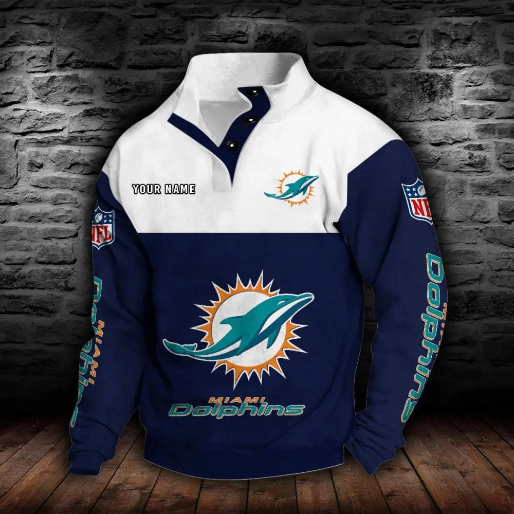 Miami Dolphins New Personalized Colorful Stand Collar Sweatshirt  AZBTSCSW000019